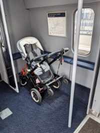 This service carried three pushchairs, 5 cycles and 90 passengers